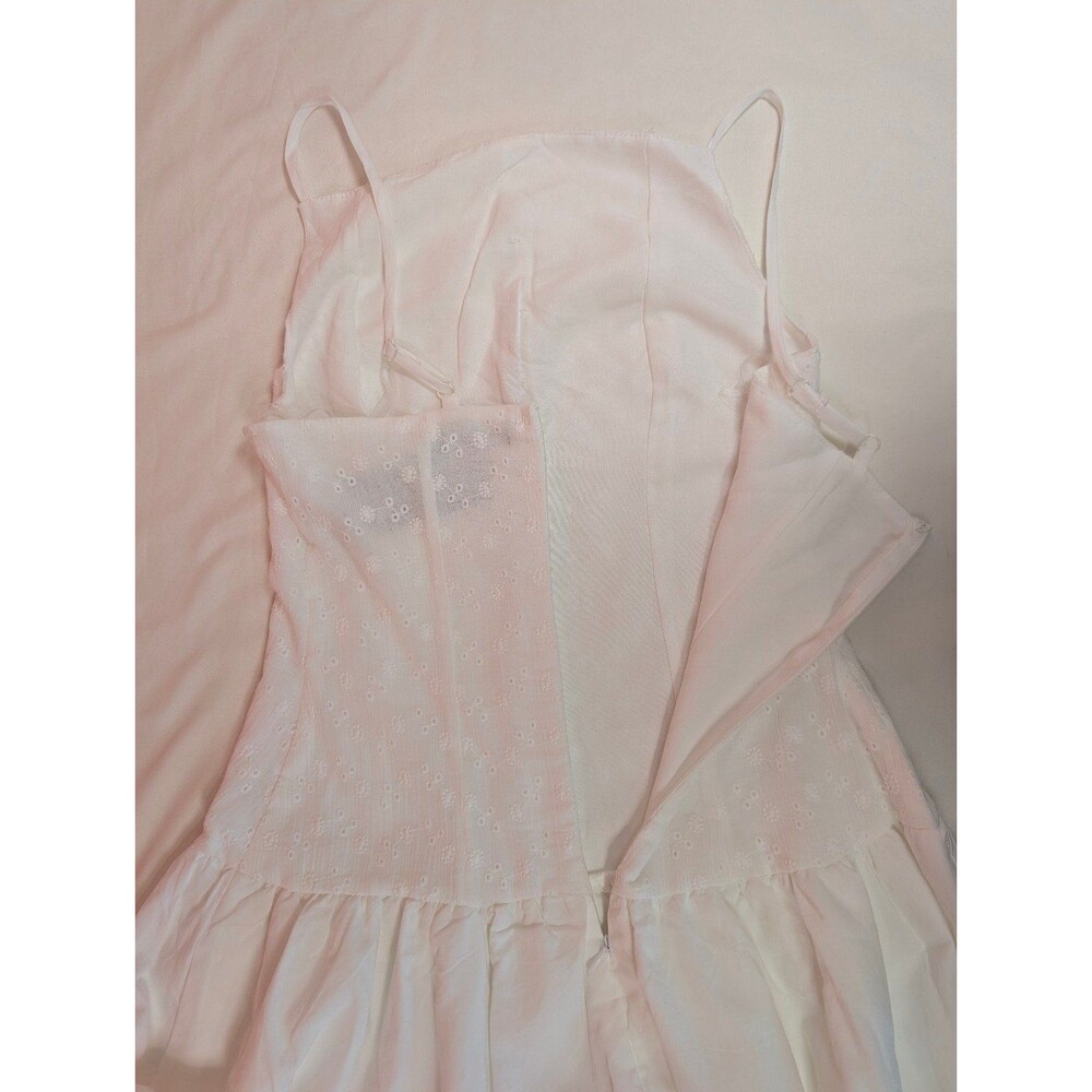 Women's Wild Fable High Neck Dropped Waist Midi A-Line Dress White XS - Picture 8 of 10